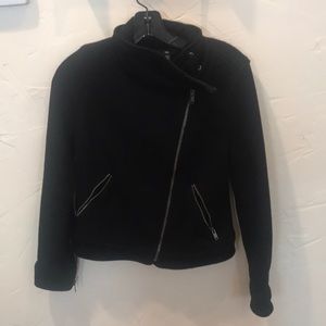 Asymmetrical zip biker jacket